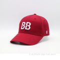 Cappello da baseball rosso da 6D da 6 pannelli personalizzati
